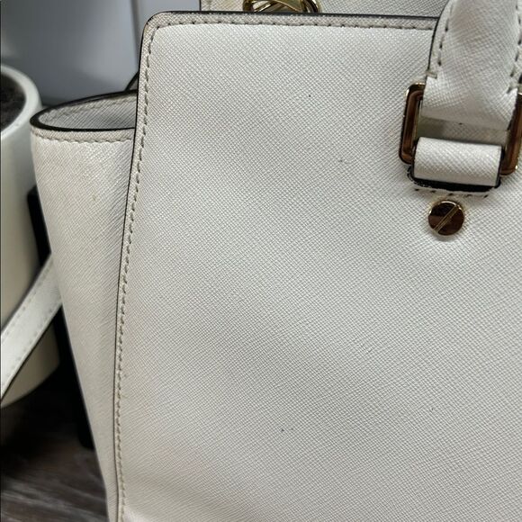 2828 Michael Kors White Leather Briefcase Handbag 243452828 - Picture 12 of 16